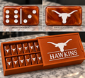Hawkins Longhorn dominoes with burnt orange personalized box