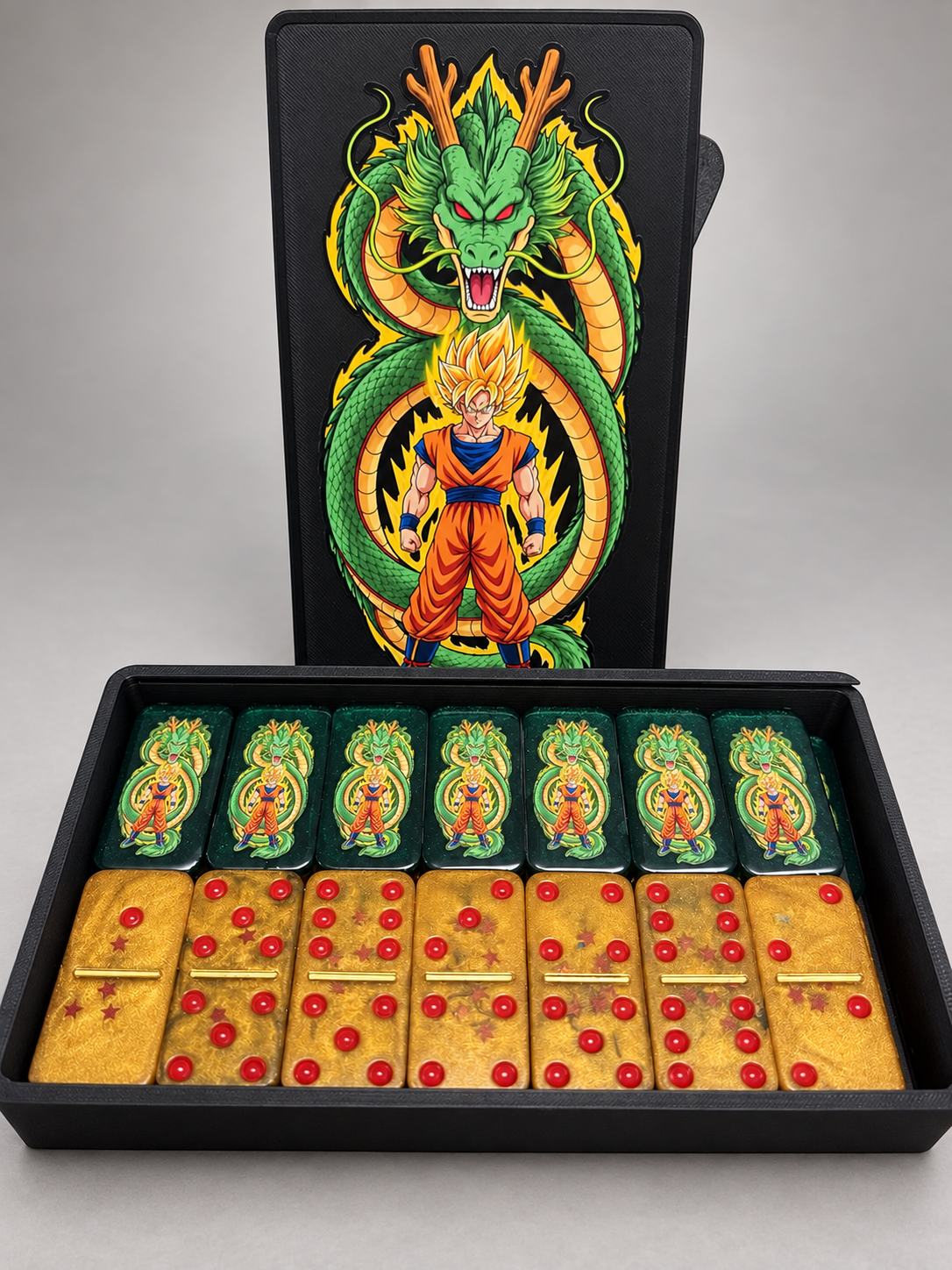 Goku & Shenron resin domino set with included character case