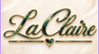 LaClaire teal marble and gold script logo