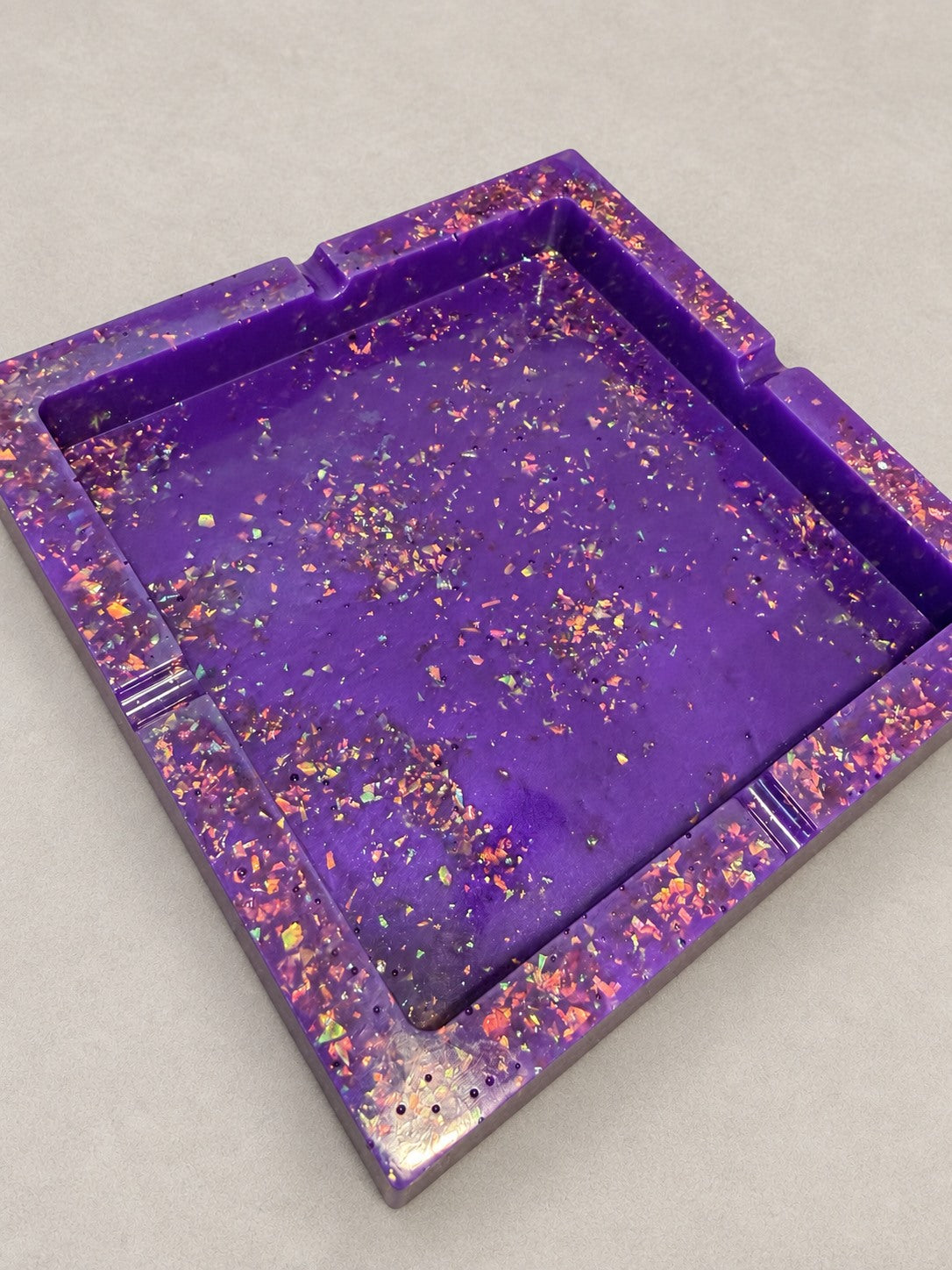 purple foil ashtray