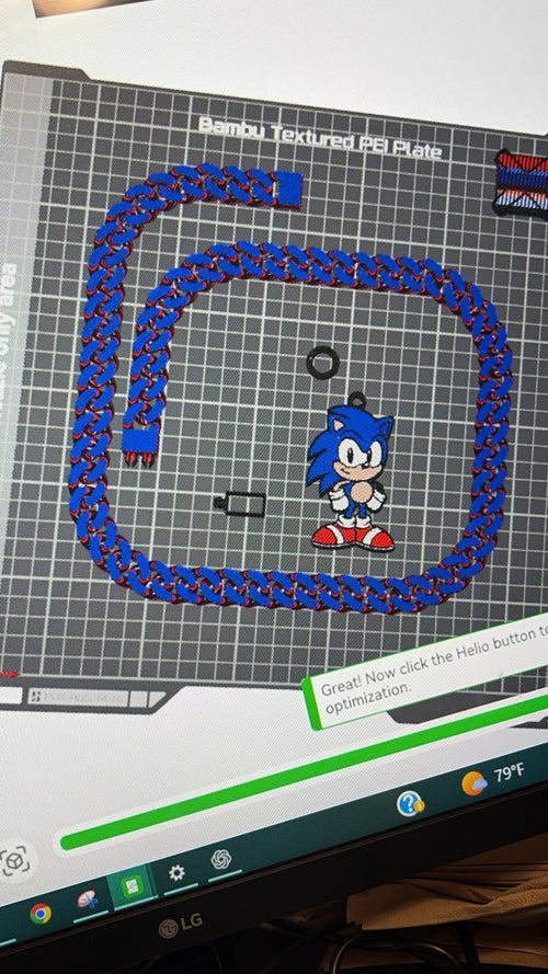Sonic hype chain design preview with red and blue links