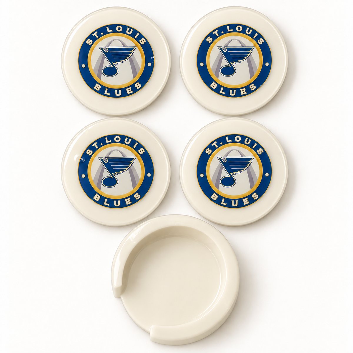 st louis blues coasters resin coaster set with coordinating holder