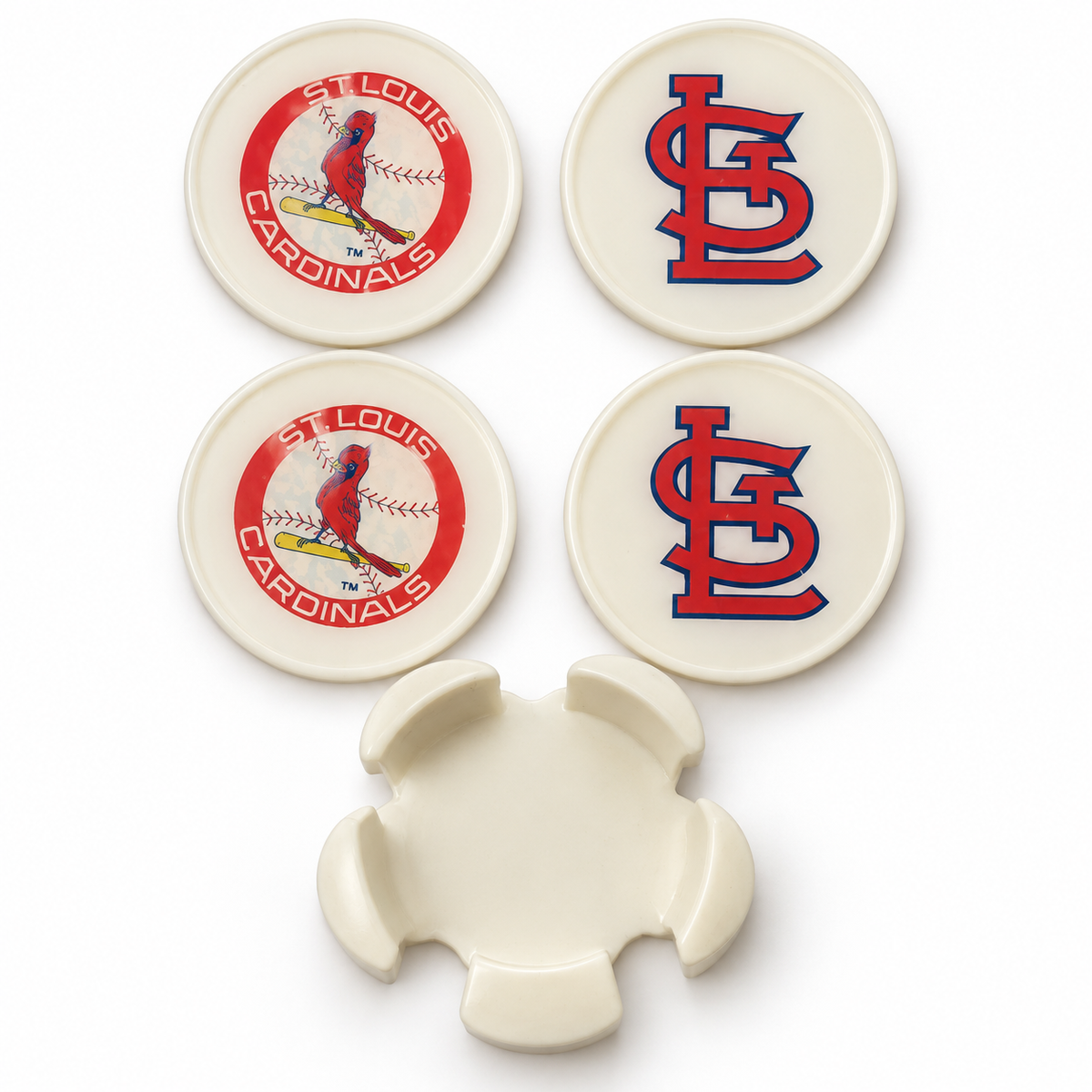 st louis cardinals coasters resin coaster set with coordinating holder
