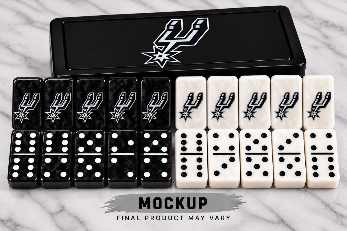 San Antonio Spurs dominoes mockup, black and white options